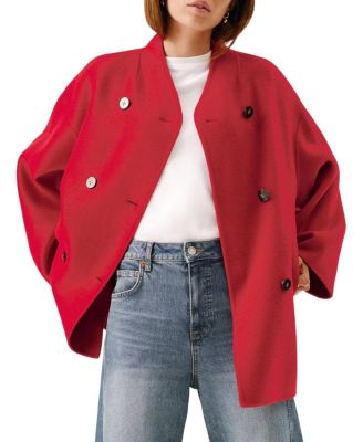 Women's Wool Blend Hand Finished Scarf Coat