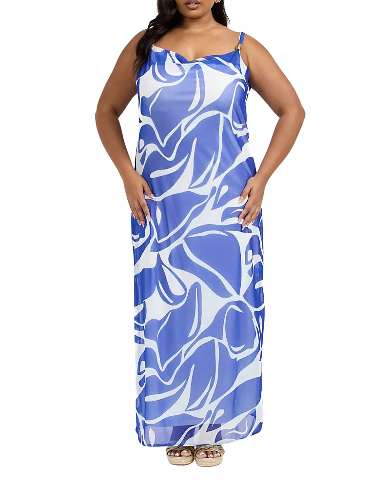 Fashion-szn Curve Elegant Patterned Maxi Dress