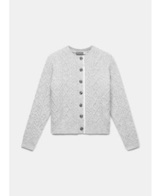 Women's Cable Knit Wool Blend Cardigan