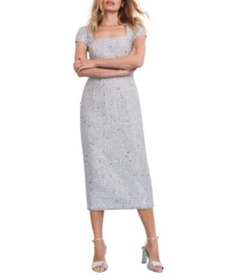 Women's Boucle Sequin Midi Dress