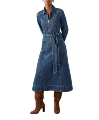 Mint Velvet Women's Denim Belted Midi Shirt Dress | Bloomingdale's