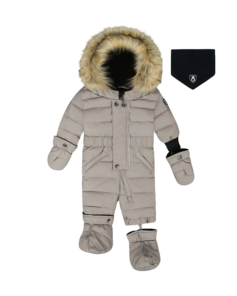 Deux Par Deux Unisex One-piece Original Puffy Snowsuit - Baby In Gray