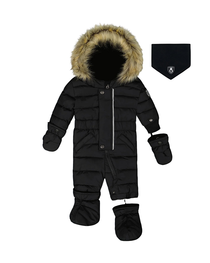 Deux Par Deux Unisex One-piece Original Puffy Snowsuit - Baby In Black