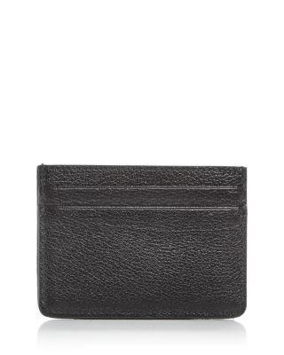 Intarsia Check Leather Card Case