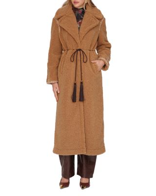 Embellished Belted Oversized Coat