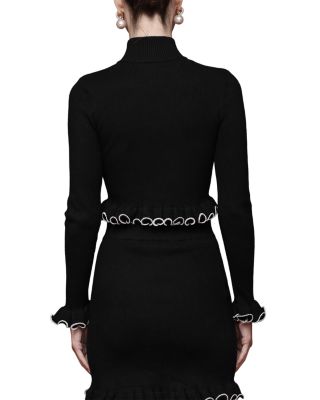 Curl Trim Mock Neck Top