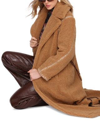 Embellished Belted Oversized Coat