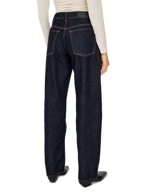 Del Mar High Rise Saddle Seam Straight Jeans in Midnight Blue