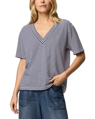 Kacey Striped V Neck Tee