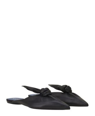 Women&#39;s Midnight Step Leather Bow Mule
