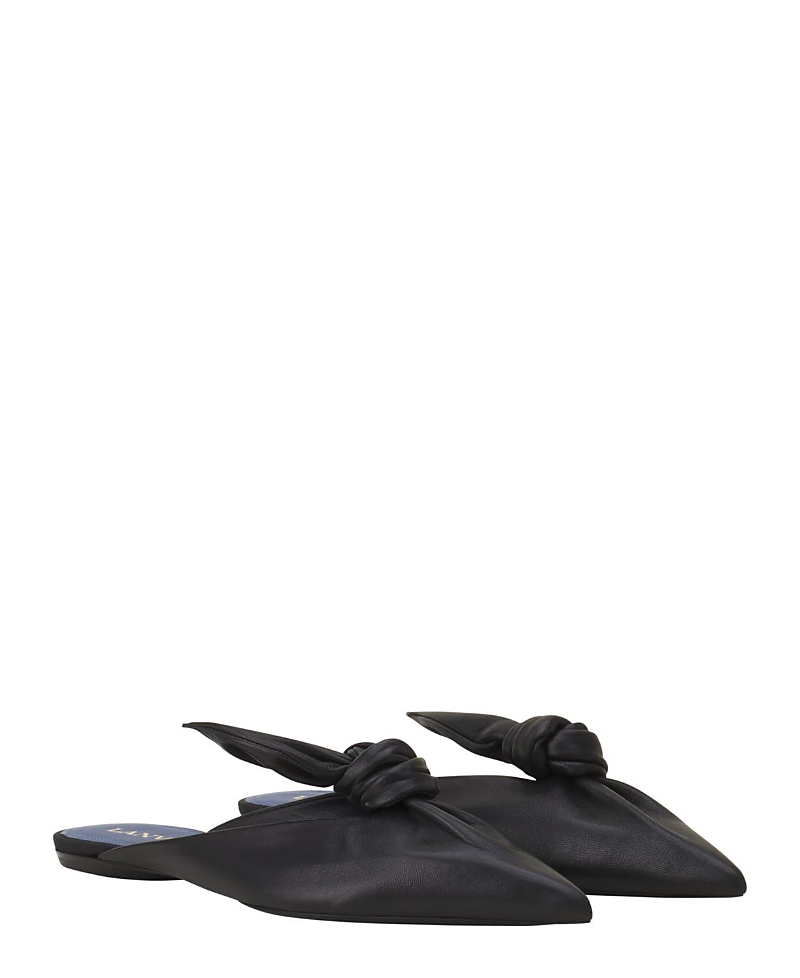 LANVIN WOMEN'S MIDNIGHT STEP LEATHER BOW MULE