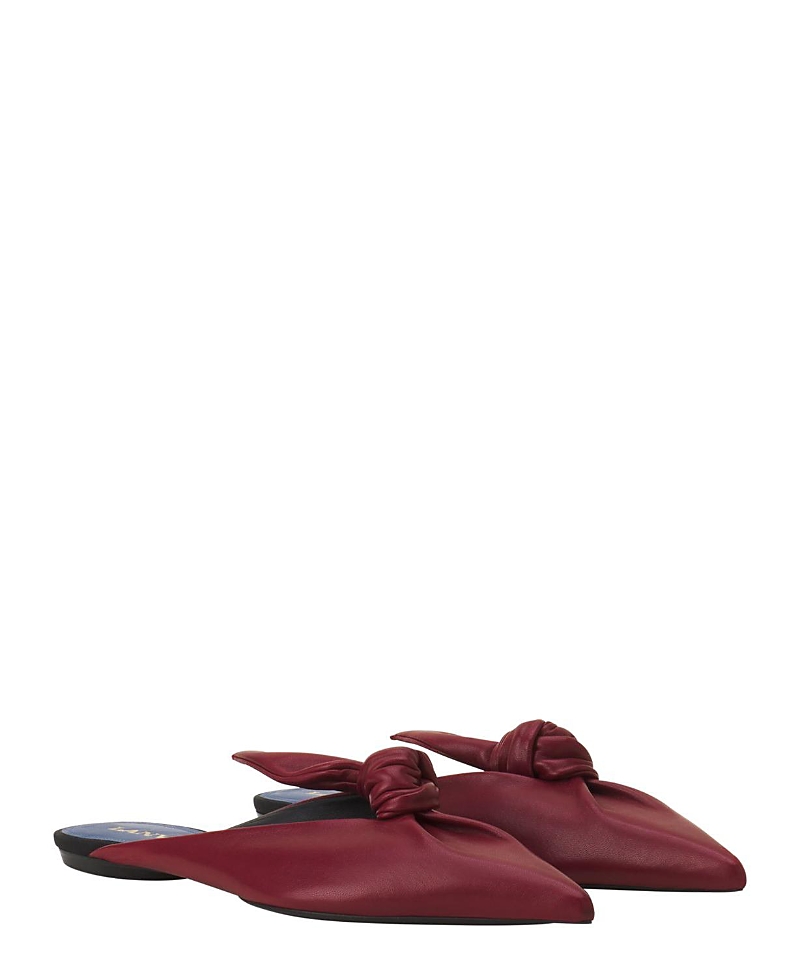 Lanvin Midnight Step Leather Bow Mule In Red