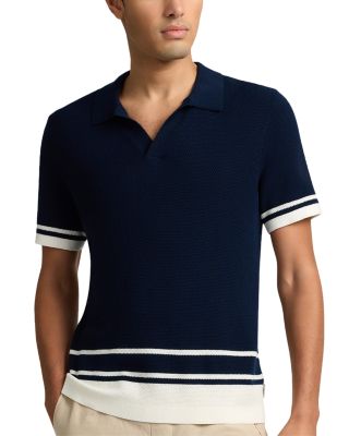 Onia Cotton Textured Johnny Collar Polo