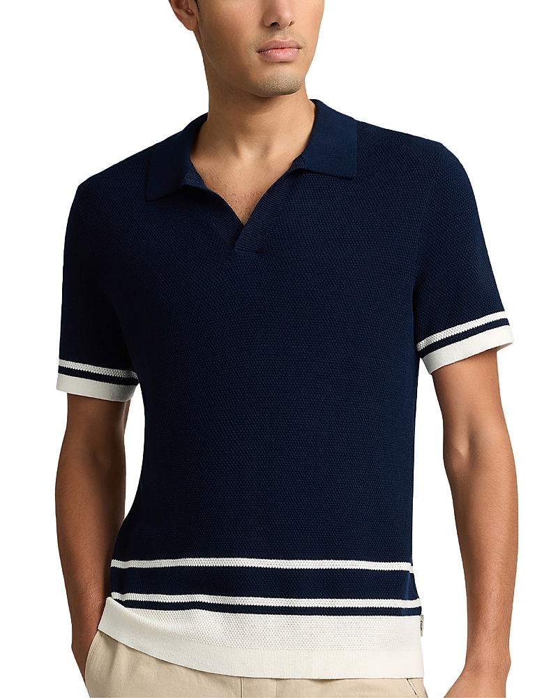 Onia Cotton Textured Johnny Collar Polo