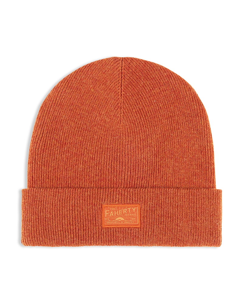 Faherty Essential Beanie In Orange
