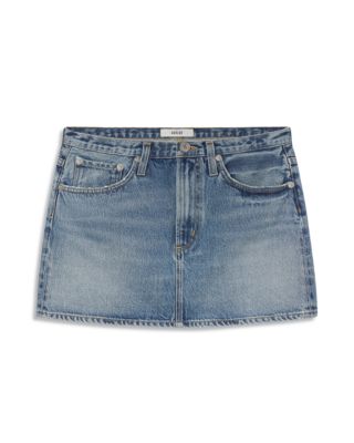 Keira Skinny Waistband Denim Miniskirt in Broadcast