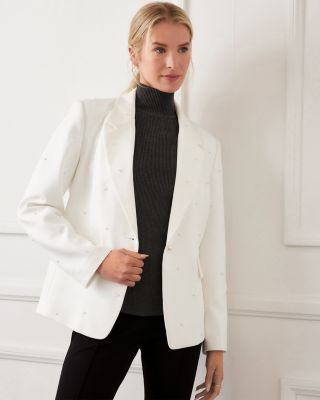 Faux Pearl Embellished Blazer