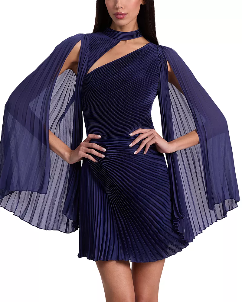 Alice and Olivia Aurelie Pleated Mini Dress
