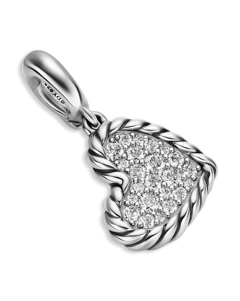 Dy Elements Heart Pendant in Sterling Silver with Diamonds, 12.7mm