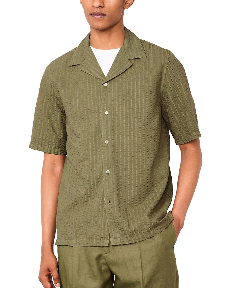 Officine Generale Eren Short Sleeve Seersucker Shirt
