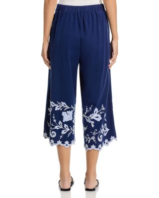 Embroidered Culotte Pants