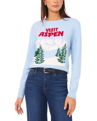 Visit Aspen Motif Crewneck Sweater