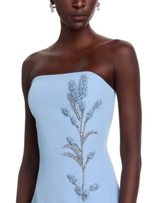 Crepe Bead Trim Bolero & Strapless Gown