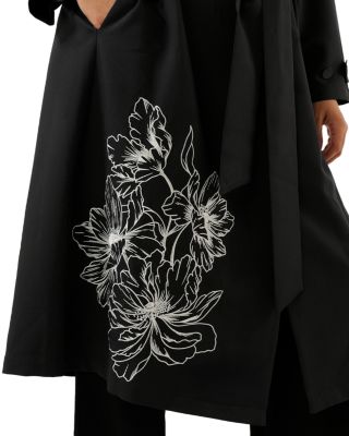 Monet Embroidered Trench Coat
