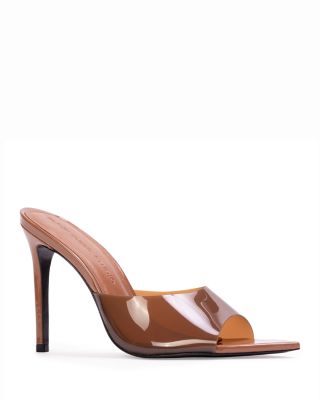 Black Suede Studio Women's Bella Calf Hair Mule Sandals