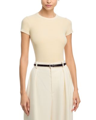 Cotton Citizen Verona Ribbed Tee In Neutral