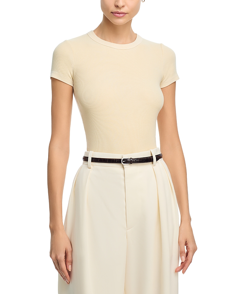 Cotton Citizen Verona Ribbed Tee In Neutral