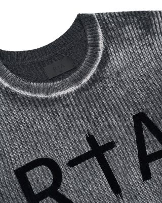 Ethan Black Glitch Crew Neck Sweater