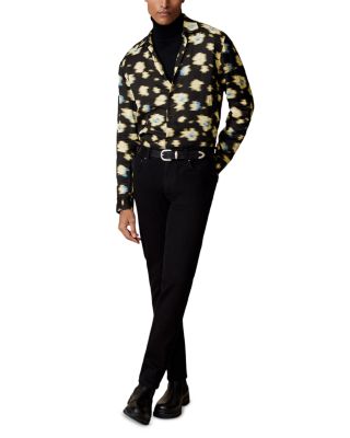Faded Floral Print Long Sleeve Shirt