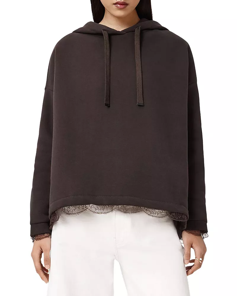 Allsaints Nia Lace Trim Hoodie