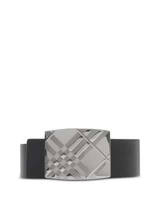 Men's Check Engraved Reversible Belt