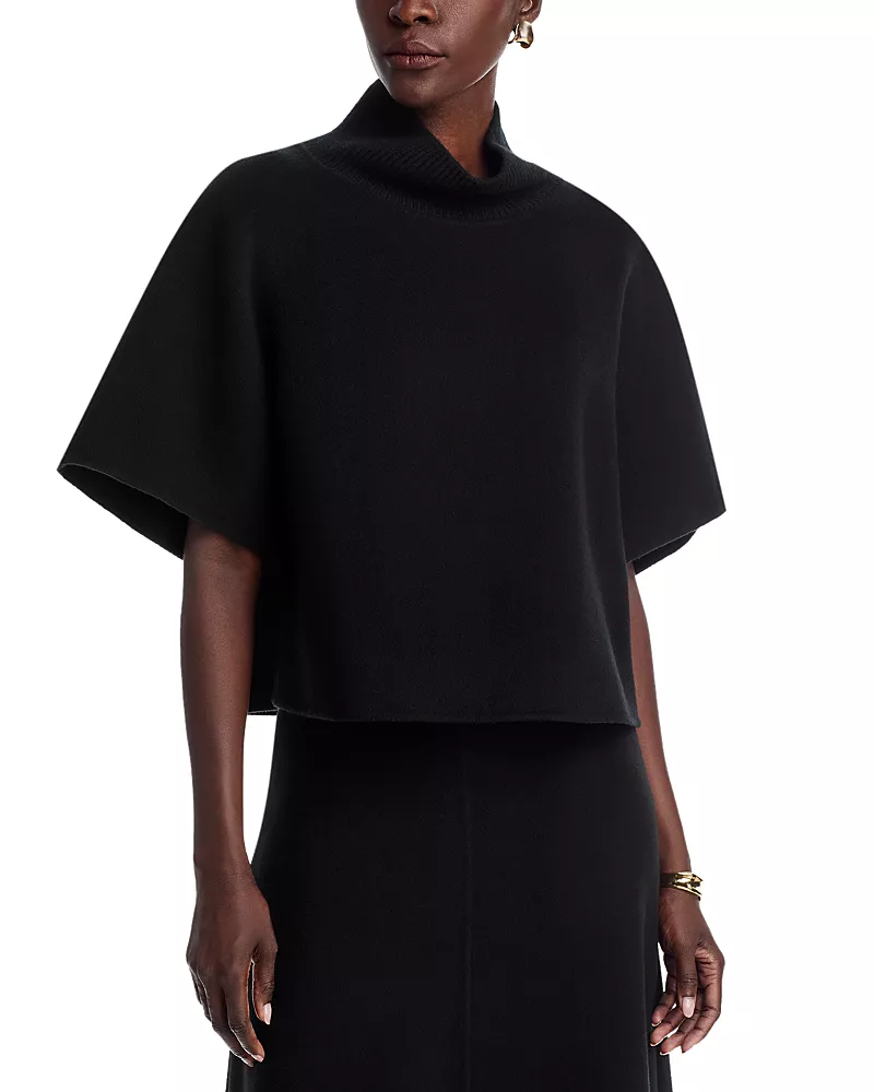 Lafayette 148 New York Knit Collar Wool Cashmere Blouse