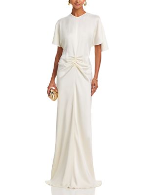 Gathered Waist Floor Length Dress