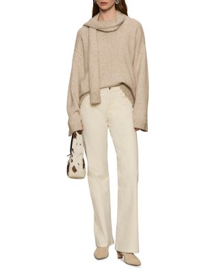 Go-To Crewneck Sweater with Removable Scarf