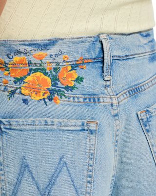 The Flutter High Rise Jean Shorts in California Poppies