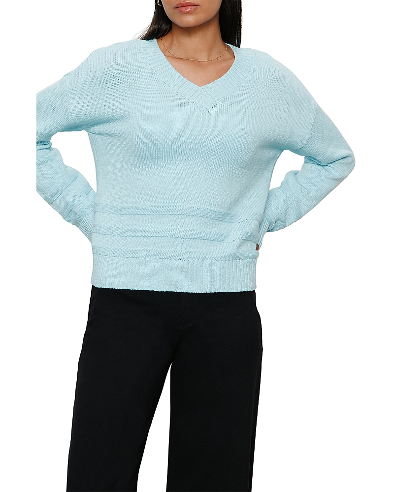 Sanctuary Classic V Neck Sweater In Blue