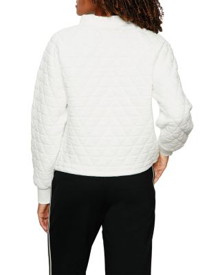 Quilted Button Popover Sweatshirt