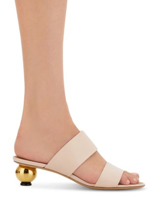 Women's Leather Bauble Heel Sandals