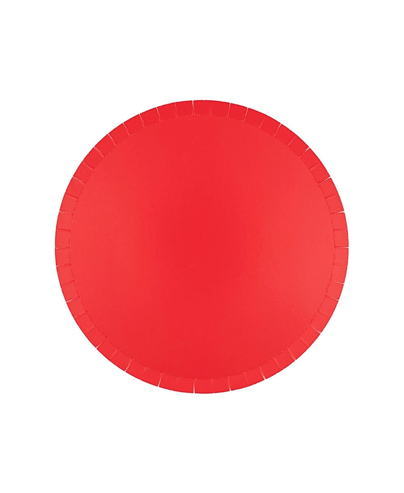 Jollity & Co Solid Shade Colors, Paper Party Dessert Plates, Set Of 8 In Red
