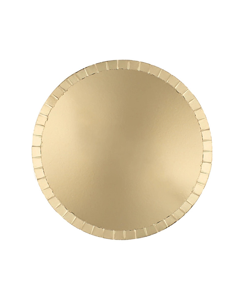 Jollity & Co Solid Shade Colors, Paper Party Dessert Plates, Set Of 8 In Gold