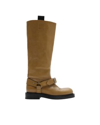 Women's Leather Saddle High Boots