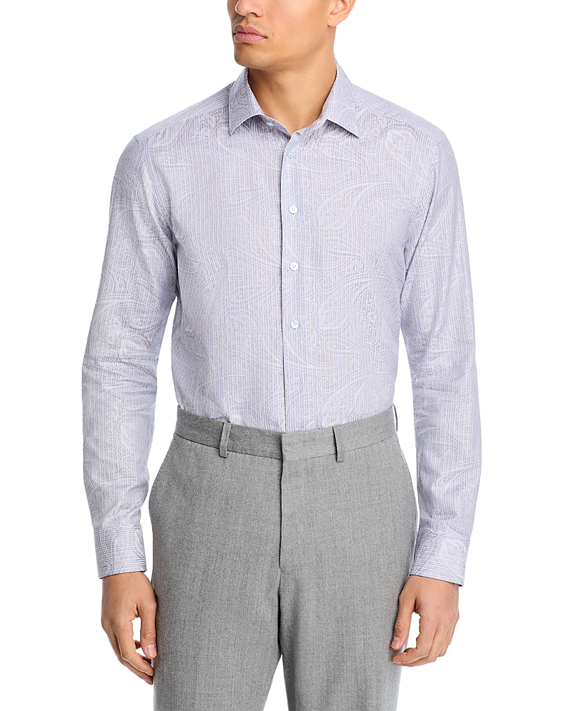 Etro Tonal Stripe Paisley Jacquard Shirt