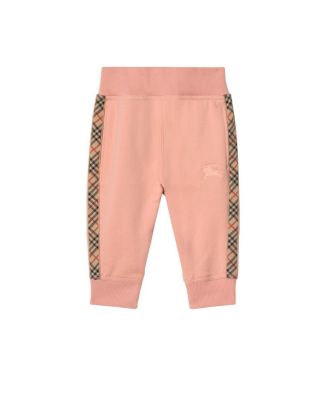 Girls' Check Trim Cotton Jogging Pants - Baby