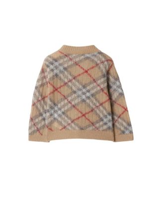 Unisex Check Alpaca Wool Silk Blend Cardigan - Baby