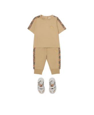 Boys' Check Trim Cotton T-shirt - Baby