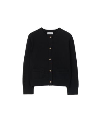  Unisex Check Patch Wool Cashmere Cardigan